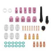 DURAFORCE 49Pcs #10 Pyrex Glass Kit TIG Torch Short Tube Gas Lens for WP-17/18/26
