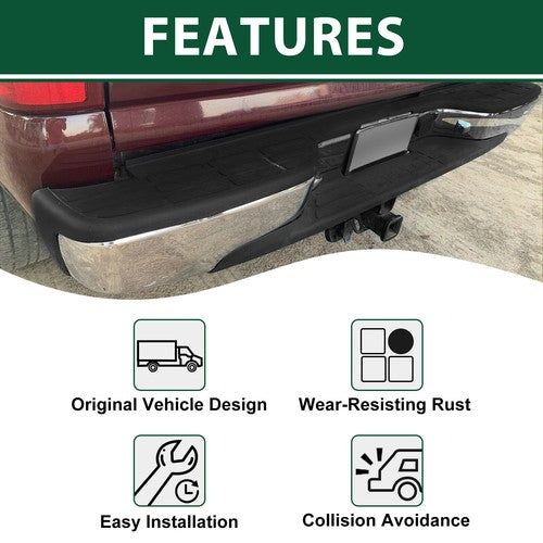 DURAFORCE For 99-07 Silverado/Sierra 2500 HD 3500 Rear Step Bumper w/ License Plate Lights