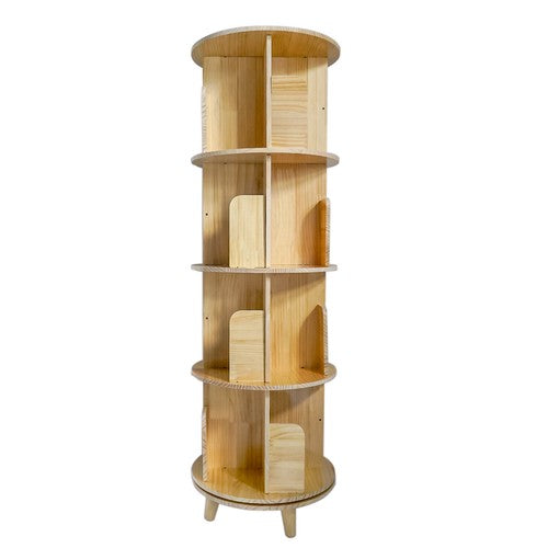 DURAFORCE 4 Layers Rotating Bookshelf Bookcase Storage Rack Floor Standing Display Holder