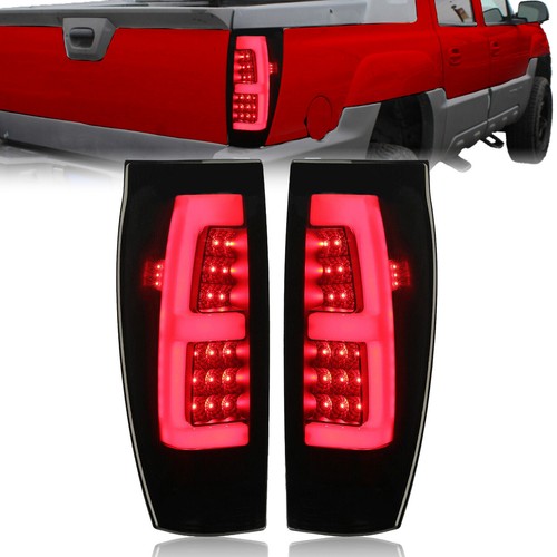 DURAFORCE LED Tube Bar Black Smoked Tail Lights Pair for 2002-06 Chevy Avalanche 1500 2500