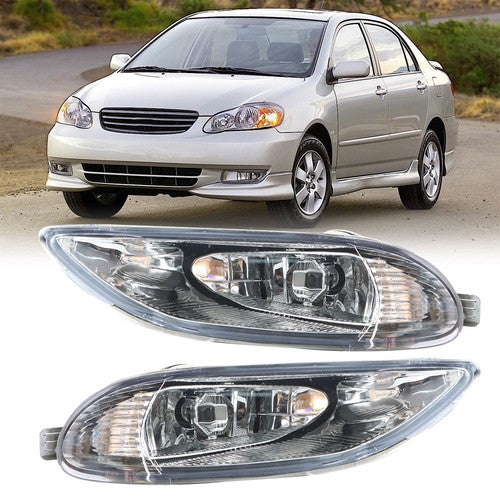 DURAFORCE For Toyota Corolla 2005-2008 Bumper Lamp Clear Fog Light Pair+Switch Wiring Kit