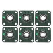 DURAFORCE 6Pcs UCF205-16 Pillow Block Flange Bearing 1" Bore Solid Base Self Aligning