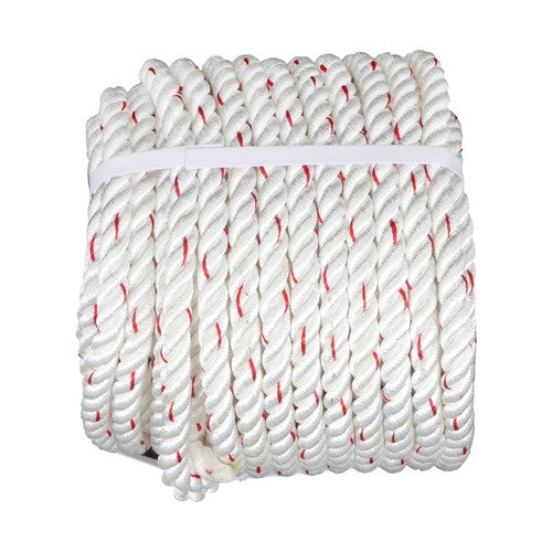 DURAFORCE 1790 Pounds white Red 5/8 'x 120'High Strength Braided Rope Breaking Strength