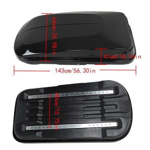DURAFORCE 14 ft³ ABS Car Roof Top Box Cargo Luggage Carrier 2 Locks Toolless Install