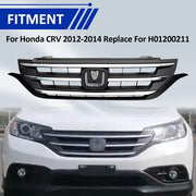 DURAFORCE ZZ2V00502 Front Bumper Upper Grille Grill w/Chrome Trim for Honda CRV 2012-2014