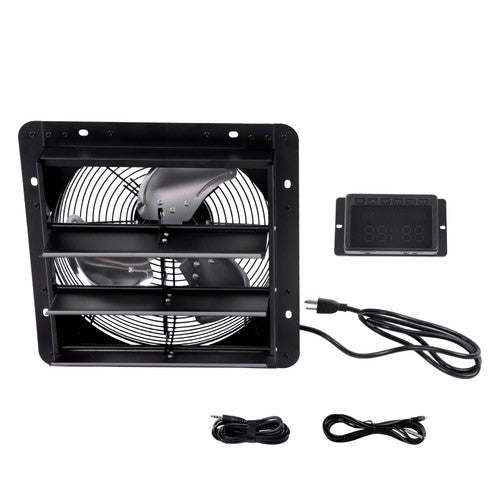 DURAFORCE High Speed 1600RPM 900CFM 1.7m Power 12'' Shutter Wall-Mount Attic Exhaust Fan