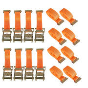 DURAFORCE 2 "x 20' 4000 lb E-Track Ratchet Straps Orange Heavy Duty Tie Downs New 8 Set