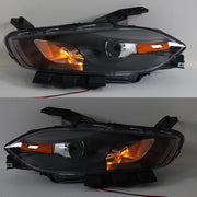 DURAFORCE Fit For Dodge Dart 2013-2016 LH+RH Headlights Replacement Halogen Black Housing