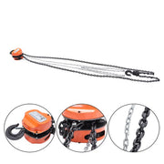 DURAFORCE Hand Chain Hoist Steel 3Ton/6600 Lbs10ft/3m 360° swivel hook 1m lifting strap
