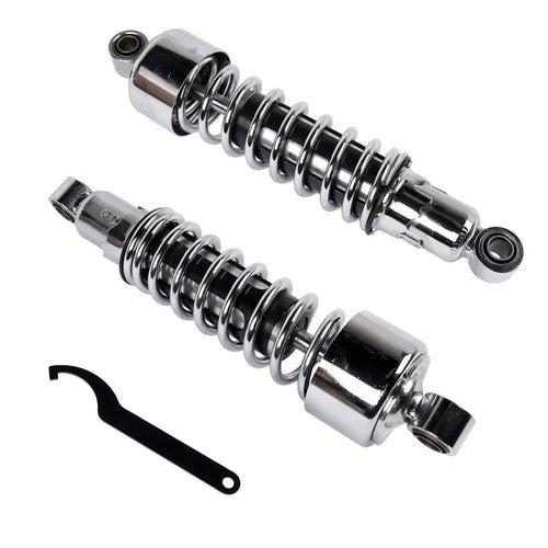 DURAFORCE Pair 11.75" Chrome Rear Shocks For Harley Sportster XL 883 1200 FXR Street Glide