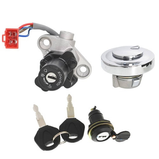 DURAFORCE For Yamaha V-STAR 650 1100 1999-2016 Ignition Switch Fuel Cap Seat Lock Keys