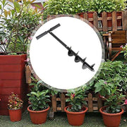 DURAFORCE Hand Operated Auger Drill Bit for Planting, T Shaped 4"X24" Garden Auger