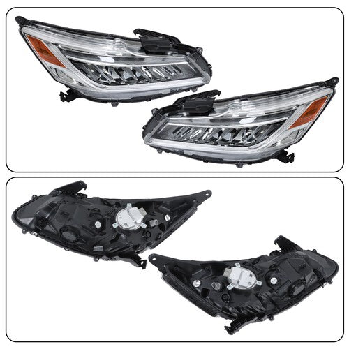 DURAFORCE Headlights Fit For Honda Accord Sedan 2016-2017 Projector LH & RH Pair Set LED