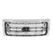 DURAFORCE Front Bumper Upper Grille Chrome For 2009-2014 Ford F150 F-150 Platinum Style