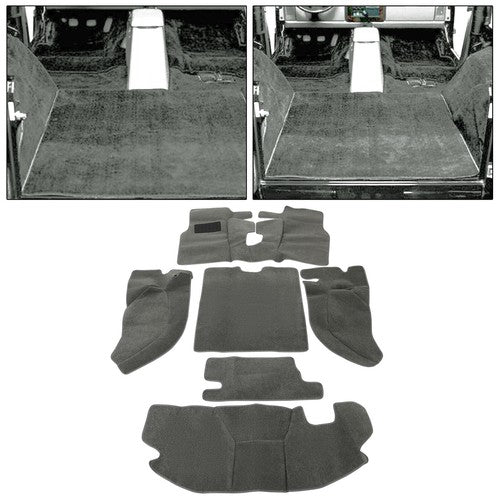 6 Pieces Full Set Carpet Kit Floor Mat Gray for Jeep Wrangler TJ 97 06