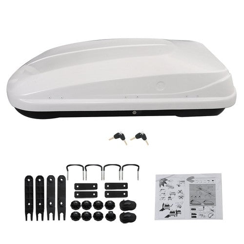 DURAFORCE New 14 ft³ ABS Car Roof Top Box Cargo Luggage Carrier 2 Locks Toolless Install