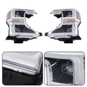 DURAFORCE Headlights Replacement For Ford F250 F350 SuperDuty 2020-2022 LH+RH LED Chrome