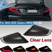 DURAFORCE Rear LED Dynamic Tail Lights Clear Lens Red Bar for 2022-2025 for Subaru WRX