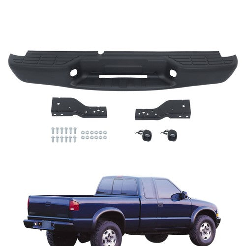 DURAFORCE Step Rear Bumper Without Sensor Hole Black Steel Fit For Chevrolet S10 1998-2004