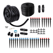 DURAFORCE 240FT Drip Irrigation System with 1/4 1/2 Tubing and Accessories for Garden