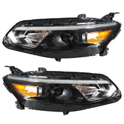 DURAFORCE Black For Chevy Malibu 2016 2017 2018 Headlight Assembly Halogen Left+Right Side