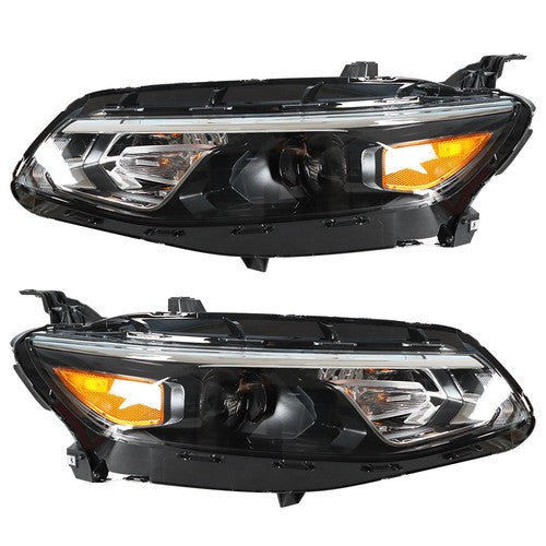 DURAFORCE Black For Chevy Malibu 2016 2017 2018 Headlight Assembly Halogen Left+Right Side