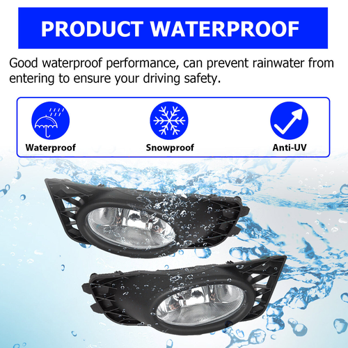 DURAFORCE Bumper Fog Lights Driving Lamps w/Switch for 2009-2011 Honda Civic 4-Door Sedan