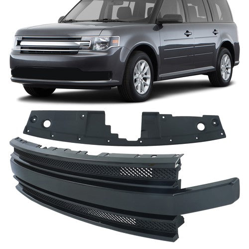 DURAFORCE Gloss Black Compatible FIT For Ford Flex 2013-2019 Front Bumper Grille Assembly