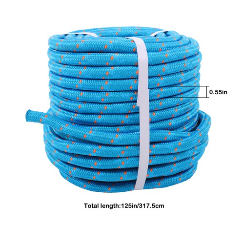 DURAFORCE 0.55in x 125ft Strong Arborist Rigging Static Rope Double Braided Polyester Rope