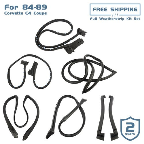 DURAFORCE New Full Weatherstrip Kit Set Weather Strip Seal For 84-89 Corvette C4 Coupe