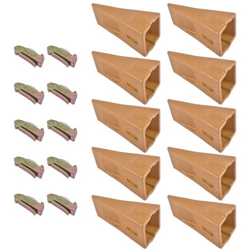 DURAFORCE X290 Sharp Bucket Teeth/Tooth with K290S Flexpins Fit for Mini Excavator 10Pcs