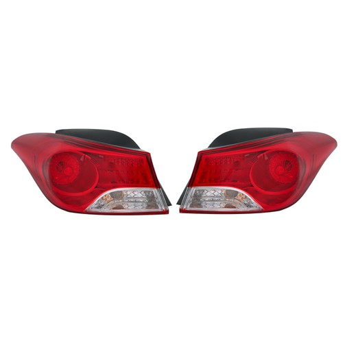 DURAFORCE Black Tail Lights For Hyundai Elantra 2011 2012 2013 Left+Right Halogen Outer