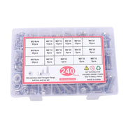 DURAFORCE 240 Pcs Flanged Stainless Steel Bolts and Nuts Kit M5, M6, M8 Metric Assortment