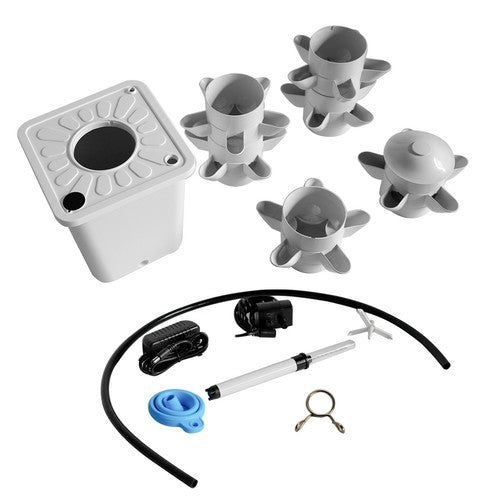 DURAFORCE White Hydroponics Tower Indoor Growing System Vertical Garden Planter 30 Holes