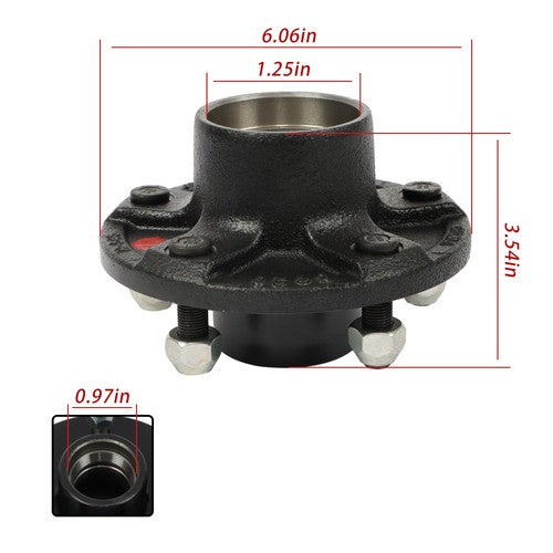DURAFORCE New 1 PCS 5-5' Bolt CircleTrailer Hub Kit Fit For 3500 lbs #84 Trailer Axle
