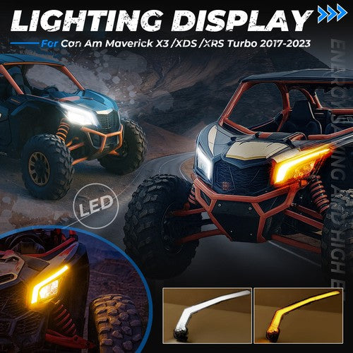 LED Turn Signal Light Chrome for Can Am Maverick X3 Max R XDS XRS Turbo 17 25