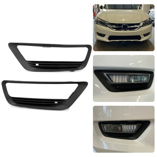 DURAFORCE Fog Lights Cover Trim Bezel Fit for 2013-2015 14 Honda Accord Sedan LX EX 4DR