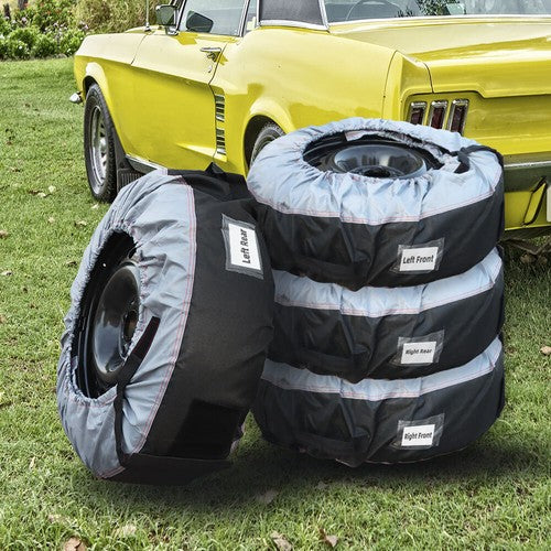 DURAFORCE Cases+Tyre 4Pcs Bags Car Cover With Handheld Tyre For Black 420D And Black 600D