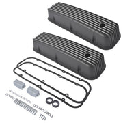 DURAFORCE 3-11/16" Tall Finned Valve Covers Polished Fits Chevy BBC 396-502 1965-1995