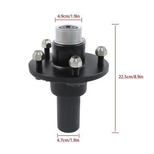 DURAFORCE [2-Pack] New Pre-assembled For 5-Lug-4.5" Trailer Hub Kit and Round #84 Spindle