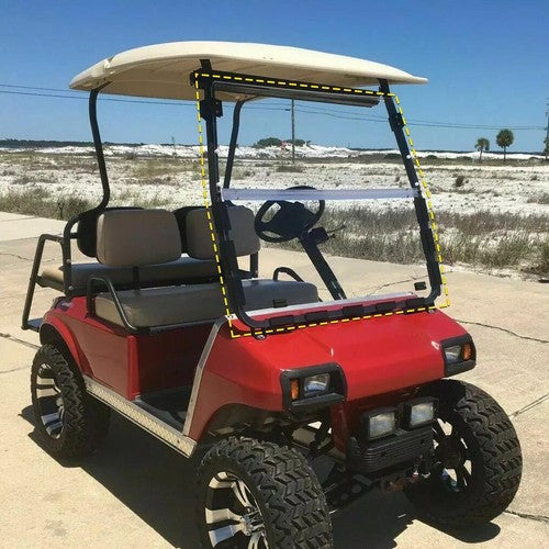 DURAFORCE Golf Cart Front Folding Clear Windshield Windscreen for Club Car DS 2000 5 Up