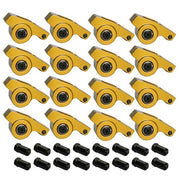 DURAFORCE 1.7 Ratio 7/16" Stud Gold Roller Rocker Arms Kit For Chevy BBC 396 402 427 454