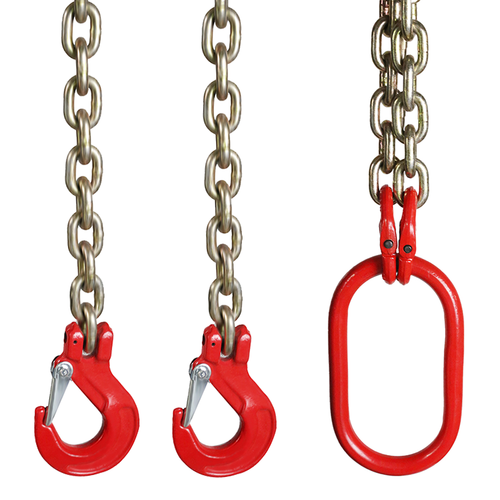 DURAFORCE 2PCS 5/16"x6' G80 Chain Lifting Sling 2 Legs 3T 6600lbs Capacity Grab Hooks