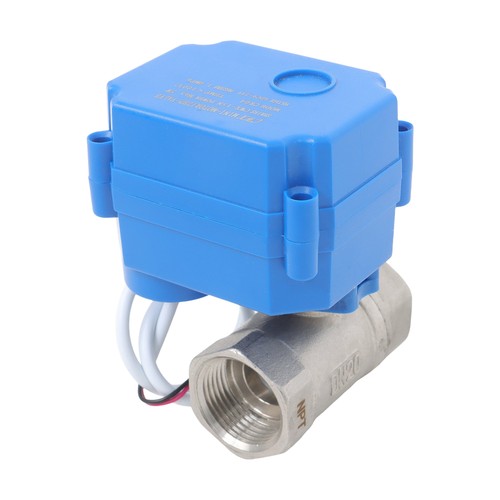 DURAFORCE Solid Motorized Ball Valve 1in Full Port SS 9-24V AC/DC NC Auto Return