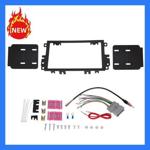 DURAFORCE Double Din Stereo Radio Install Dash Kit with Antenna Adapter Wire Harness for GMC