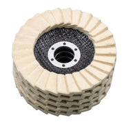 DURAFORCE 5PCS 4.5"×7/8" Felt Flap Disc Polishing Flap Discs Wool Flap Buffing Wheel Pad