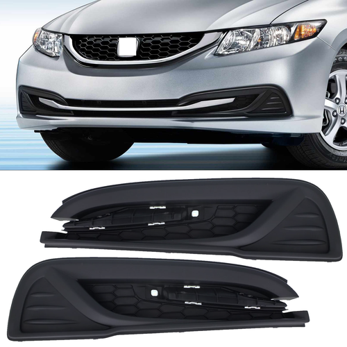 DURAFORCE For 2013-2015 Honda Civic Textured Pair Fog Light Cover HO1039113 HO1038113
