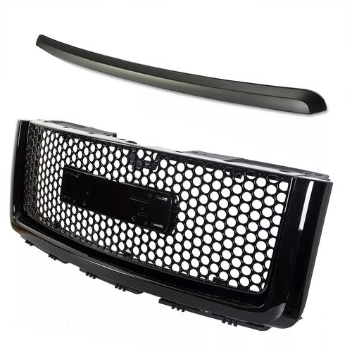 Upper Grille Hood Molding Trim for 2007-2013 GMC Sierra 1500 Denali Pickup Black