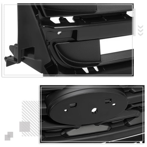 DURAFORCE For Ford Explorer 2018-2019 Black Front Bumper Upper Grille Black ABS Painted