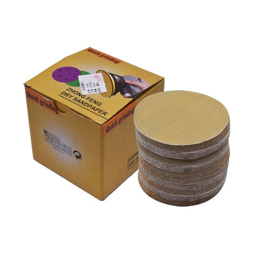 DURAFORCE 100 Pack 5 Inch 240 Grit Hook Loop Pads Sanding Discs NO-Hole Sand Paper
